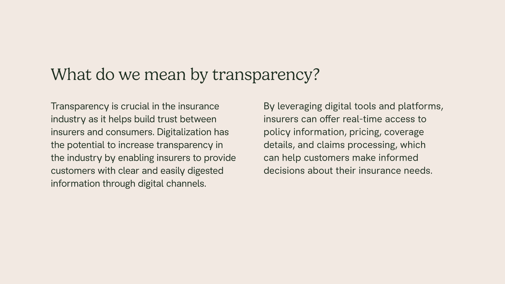 Transparency insurance